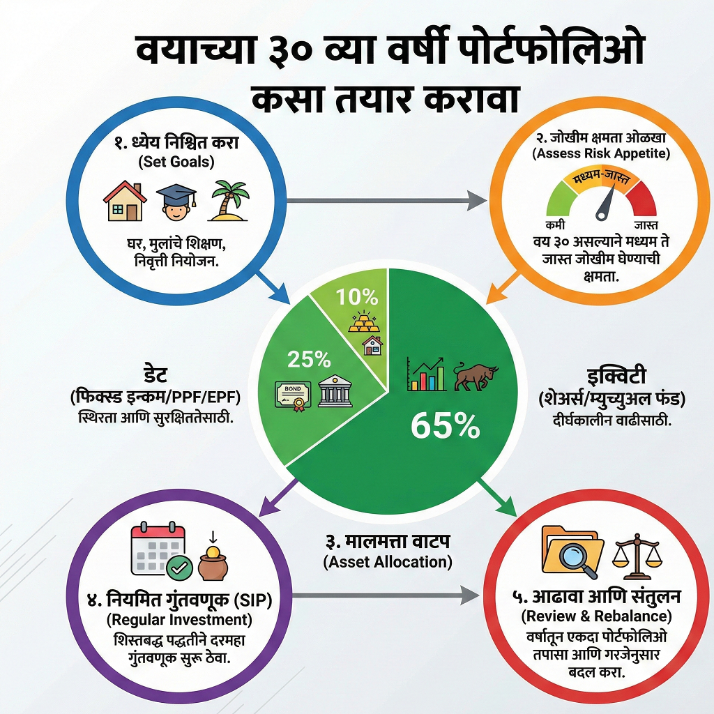 वयाच्या ३० व्या वर्षी पोर्टफोलिओ कसा तयार करावा वयाच्या ३० व्या वर्षी पोर्टफोलिओ कसा तयार करावा