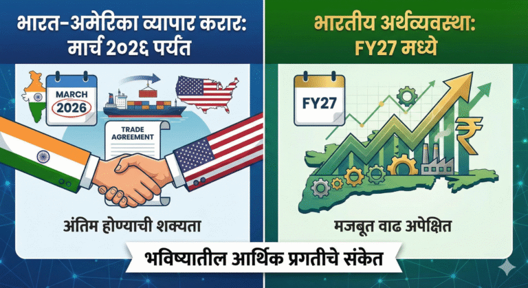 भारत–अमेरिका व्यापार करार मार्चपर्यंत अंतिम होण्याची शक्यता; FY27 मध्ये भारतीय अर्थव्यवस्थेची मजबूत वाढ अपेक्षित